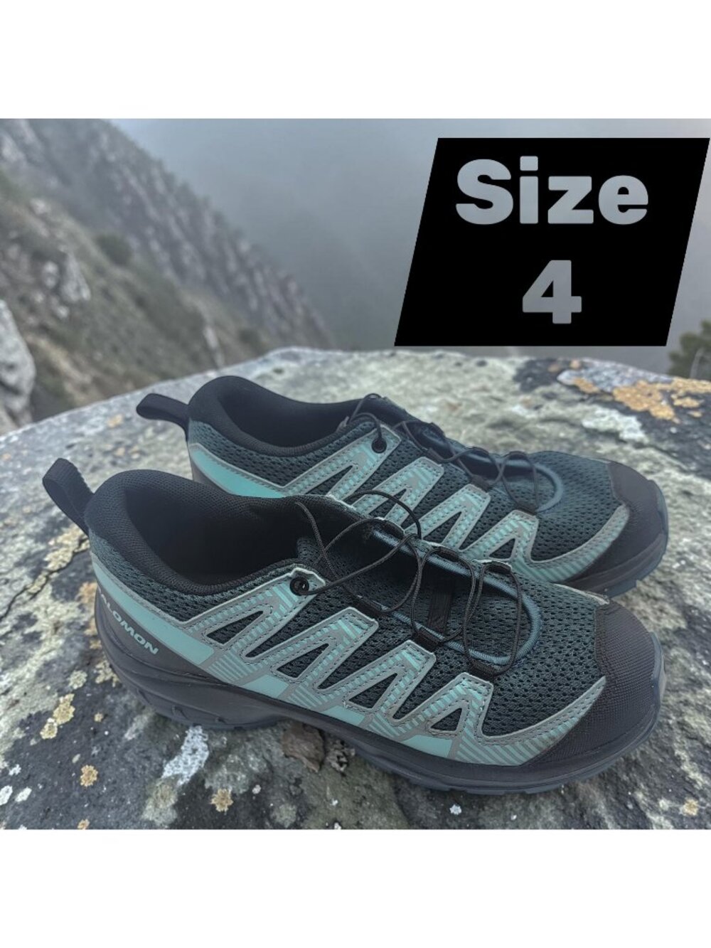 Salomon XA pro V8 Kids youth size 4 shoes Aqua athletic trail hiking sneakers